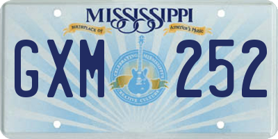 MS license plate GXM252