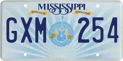 MS license plate GXM254