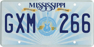 MS license plate GXM266