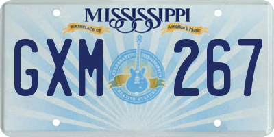 MS license plate GXM267