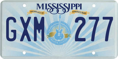 MS license plate GXM277