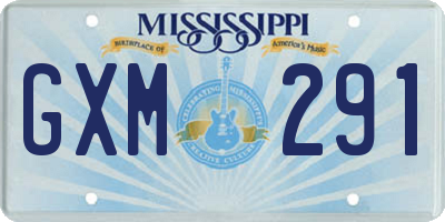 MS license plate GXM291