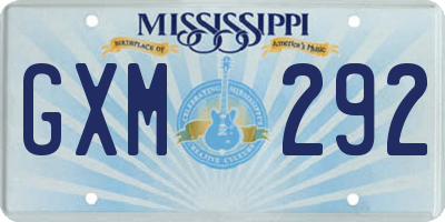 MS license plate GXM292