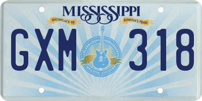 MS license plate GXM318