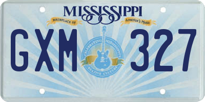MS license plate GXM327