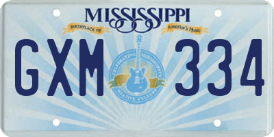 MS license plate GXM334