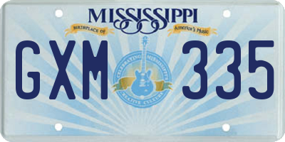 MS license plate GXM335
