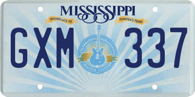 MS license plate GXM337