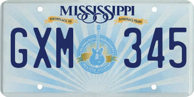 MS license plate GXM345