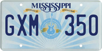 MS license plate GXM350