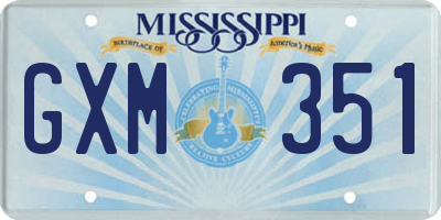 MS license plate GXM351