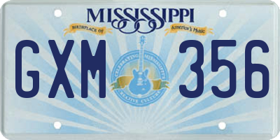 MS license plate GXM356
