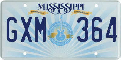 MS license plate GXM364