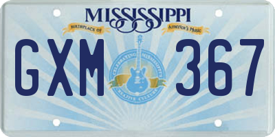 MS license plate GXM367