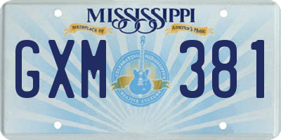 MS license plate GXM381