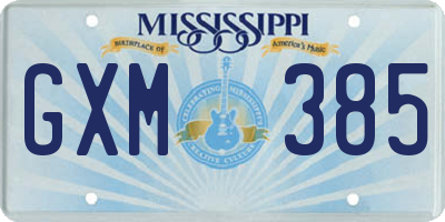 MS license plate GXM385