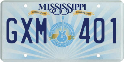MS license plate GXM401