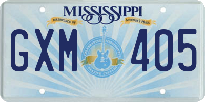 MS license plate GXM405