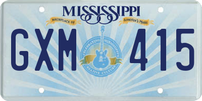 MS license plate GXM415