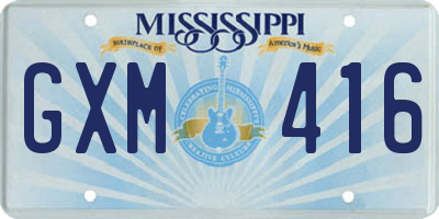 MS license plate GXM416