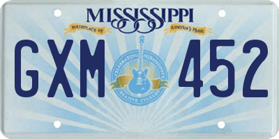 MS license plate GXM452