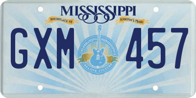 MS license plate GXM457