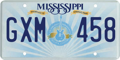 MS license plate GXM458