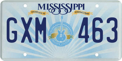 MS license plate GXM463