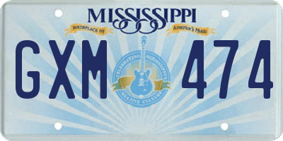 MS license plate GXM474