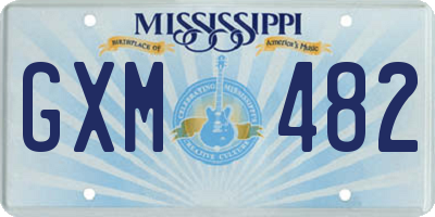 MS license plate GXM482