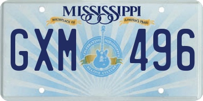 MS license plate GXM496