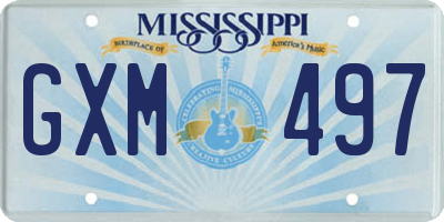 MS license plate GXM497