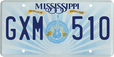 MS license plate GXM510
