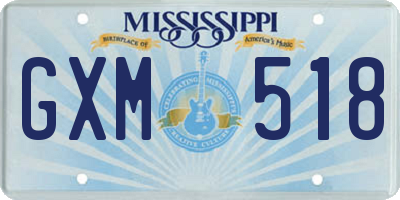 MS license plate GXM518