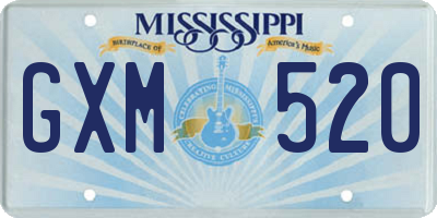 MS license plate GXM520