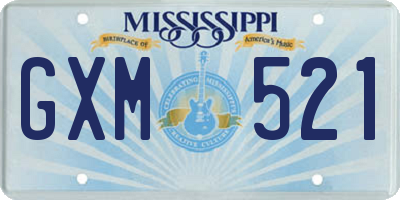 MS license plate GXM521