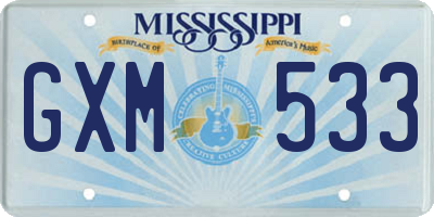 MS license plate GXM533