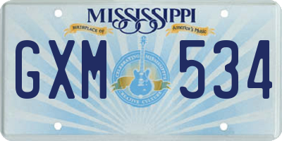 MS license plate GXM534
