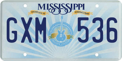MS license plate GXM536