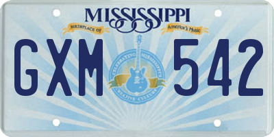 MS license plate GXM542