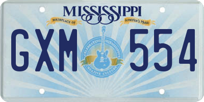 MS license plate GXM554
