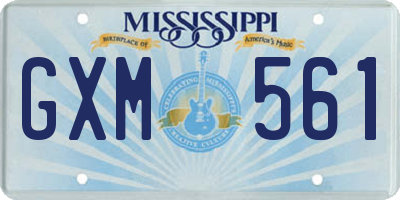 MS license plate GXM561
