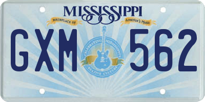 MS license plate GXM562