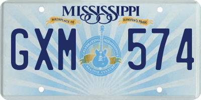 MS license plate GXM574
