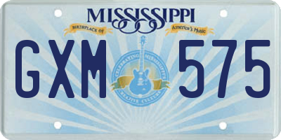 MS license plate GXM575