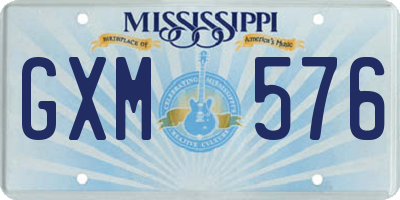 MS license plate GXM576