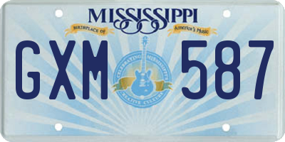 MS license plate GXM587