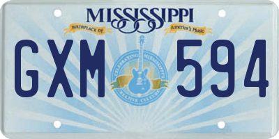 MS license plate GXM594