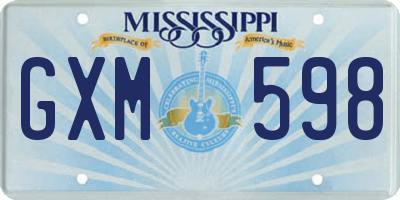 MS license plate GXM598