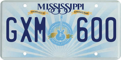MS license plate GXM600